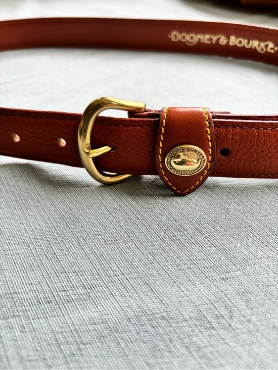 Dooney & Bourke Accessories - NEW Vintage Dooney & Bourke Chestnut Leather Belt with Gold Hardware